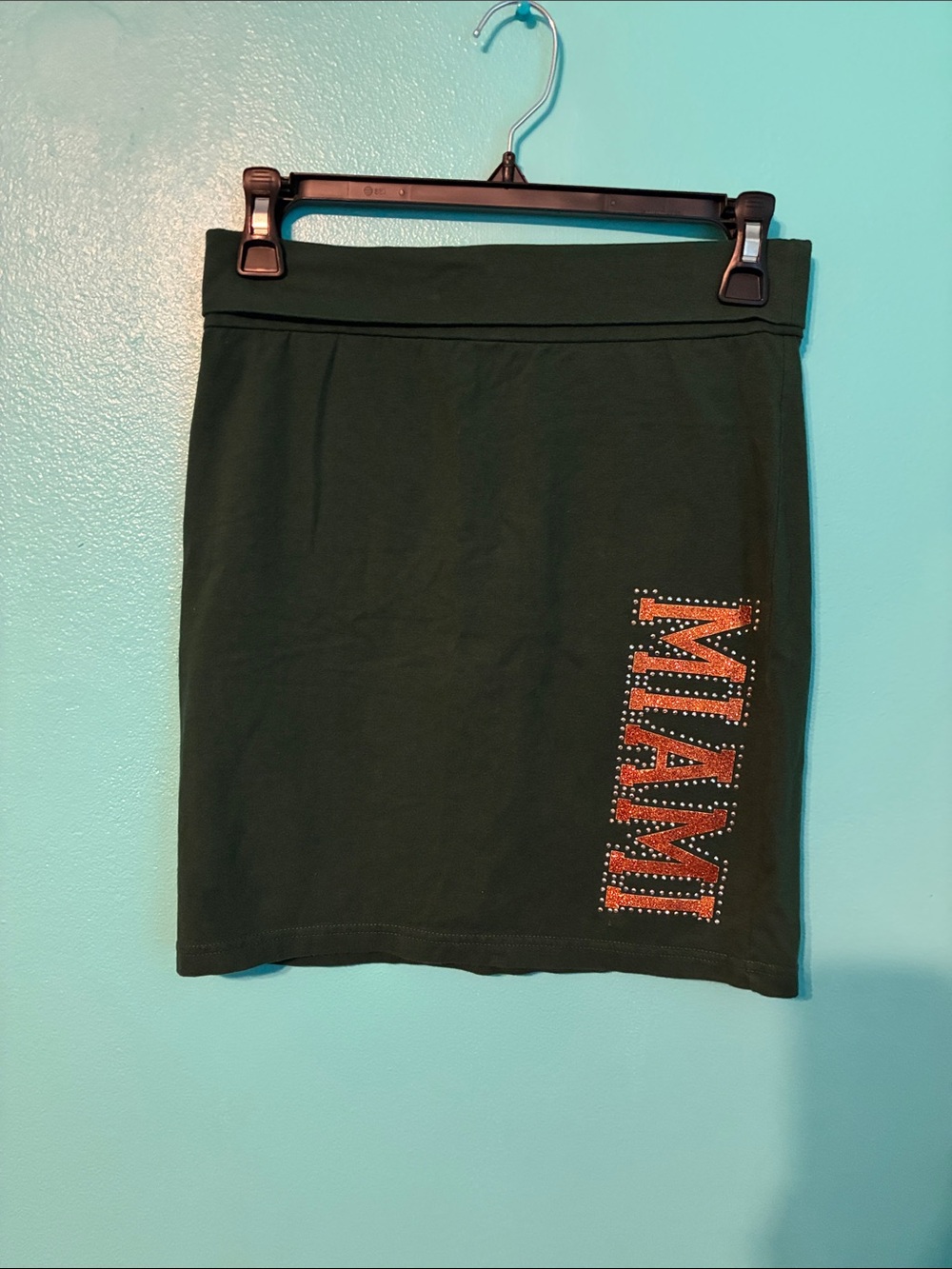Miami Hurricanes green miniskirt with stud Embellishments